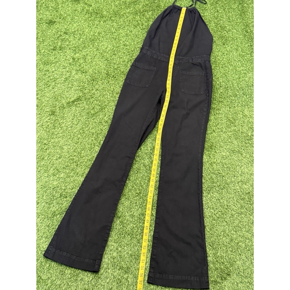 3x1 NYC Jumpsuit Small Black Halter Open Back Minimal Boho Y2K Denim - Picture 11 of 16